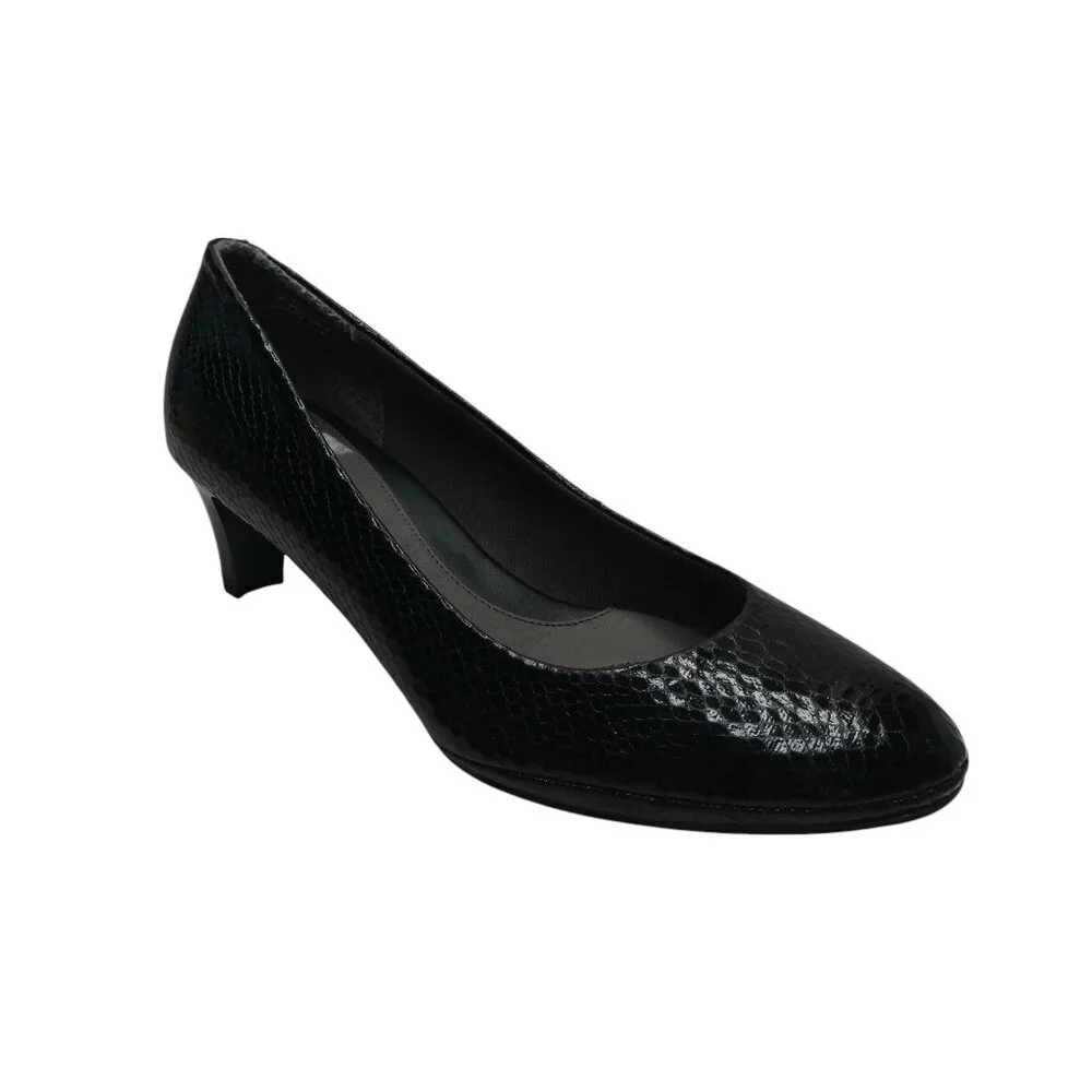 Eurosoft by Sofft Trichelle Black Snakeskin Print Pumps‎ Heels Womens 9